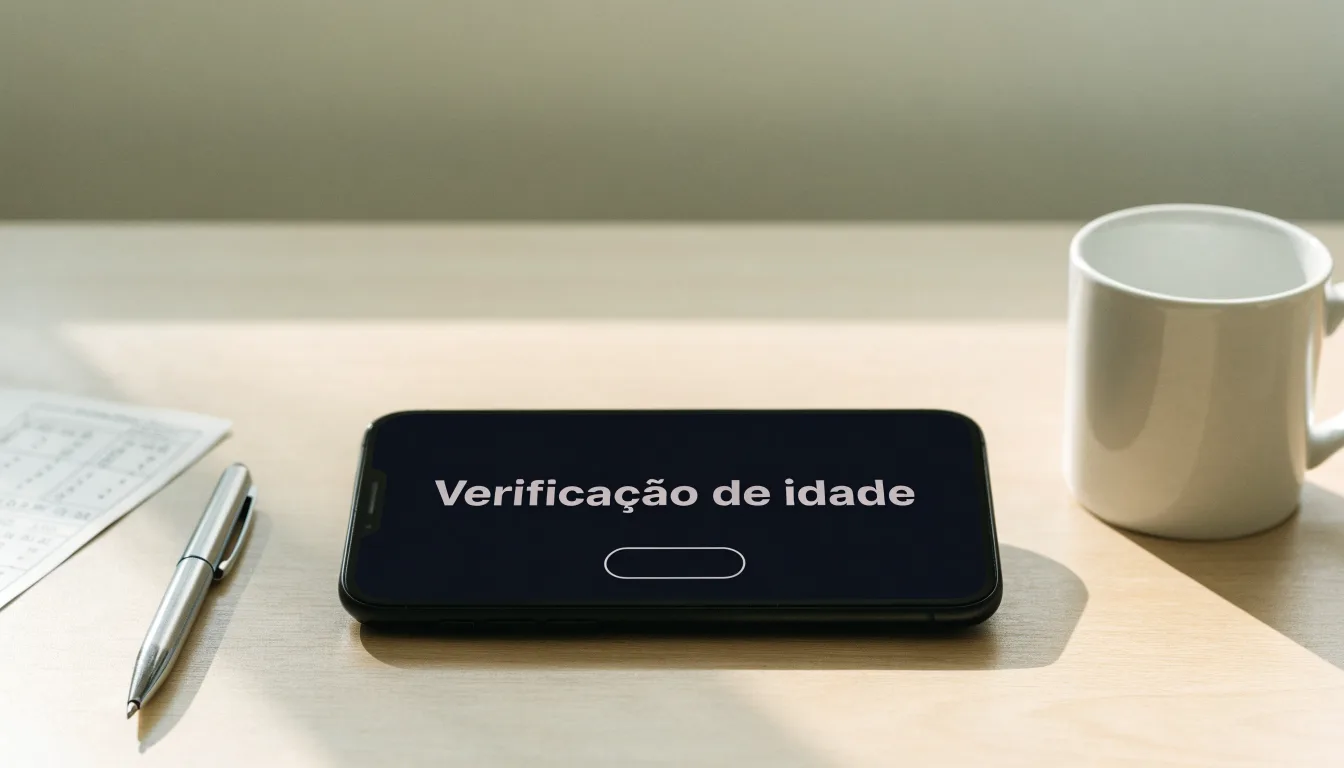 Uma folha de licença em papel com um selo vermelho, pousada numa secretária de madeira ao lado de uma caneta
