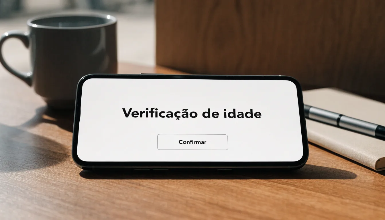 Uma folha de licença em papel com um selo vermelho, pousada numa secretária de madeira ao lado de uma caneta